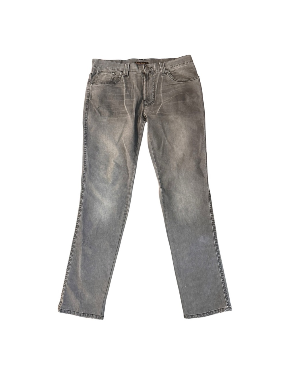 Nudie Jeans Slim Jim 34x34 Gray Organic Cotton Denim Slim Fit Mens Italy Casual
